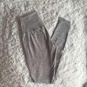 Beyond Yoga Grey & Nude Marbled High-Waisted Leggings